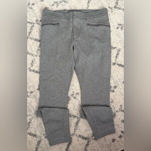 Athleta Ponte Moto 2.0 Pants Heather Gray Women’s 12 Zipper Pockets